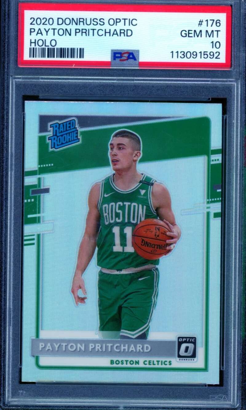Payton Pritchard Rookie Card 2020-21 Donruss Optic Holo (pop 20) #176 PSA 10