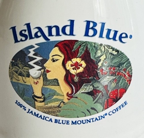 RARE Island Blue 100% Jamaica Blue Mountain Coffee Mug 16oz Ceramic Barista EUC - Picture 2 of 7
