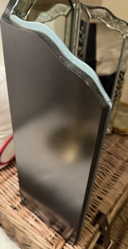 Ornate Victorian Venetian Mirror Etched Vanity Table Hangable Beveled - Picture 4 of 9