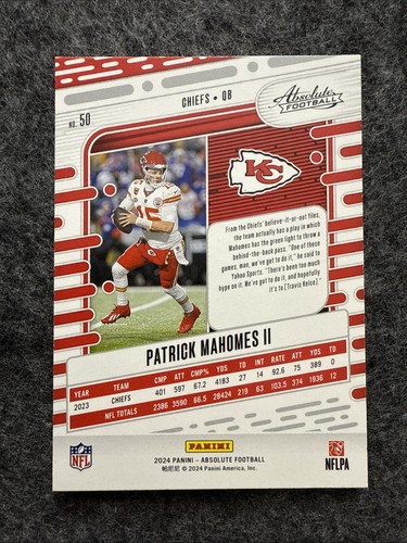 2024 Panini Absolute #50 Patrick Mahomes II Chiefs - Bild 2 von 2