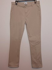 Place Girls Chino Pants Beige Zip Straight Leg Flat Front Uniform 18