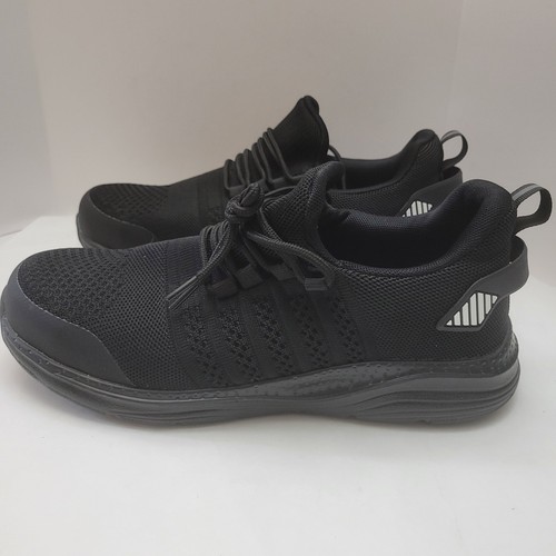 Lupwee Steel Toe Work Shoes Men's 8.5 Black Safety Sneakers Lightweight Non-Slip - Picture 2 of 11