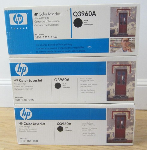 (3) HP Color Laserjet Q3960A Black ink cartridges BRAND NEW OLD STOCK - SEALED - 第 1/6 張圖片