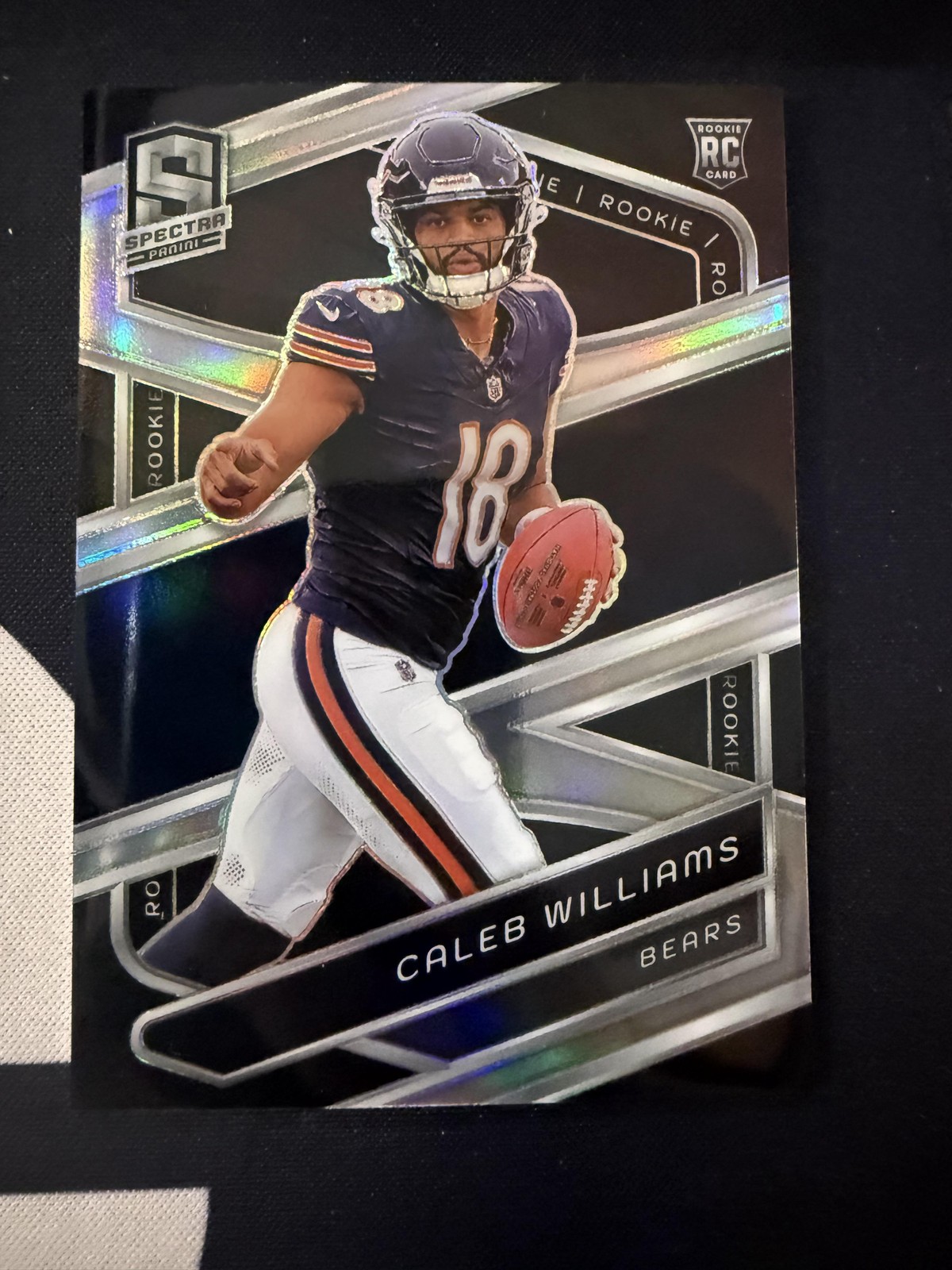 #111 Caleb Williams 2024 Panini Spectra RC Rookie Chicago Bears sports Silver