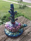 Fenton Amethyst Carnival Glass Turtle Ring Holder