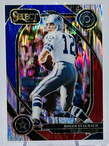 2024 Panini Select Roger Staubach #290 Club Level Red & Blue Prizm Shock