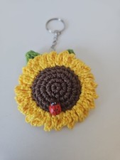 Handmade Crochet Sunflower Keychain/ Bag Accessory