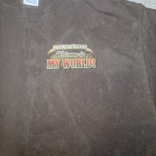 Camisa Bow Hunter Para Hombre Grande Marrón Arcos Bucks Cabezas Anchas Caza Ciervos Y2K #906 - Imagen 5 de 11