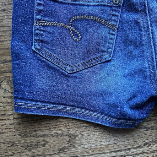 Justice girls jean shorts size 12R with heart logo on left above front pocket - Picture 15 of 24