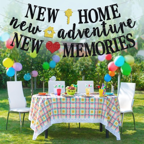 New Home Adventure Memories Banner, black and red gold - Picture 3 of 7