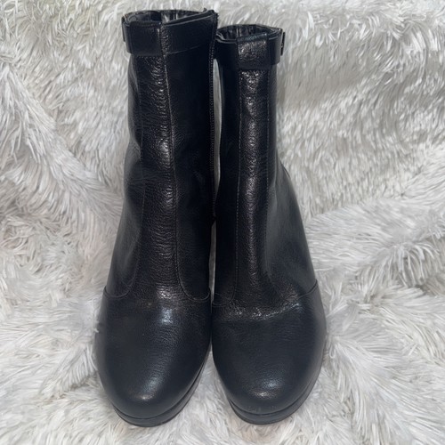 Nine West Black Leather Ankle SZ 7.5 Women's Heels Boot - Picture 6 of 11