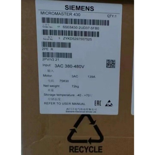 New Siemens 6SE6430-2UD37-5FB0 6SE6 430-2UD37-5FB0 MICROMASTER430 without filter - Picture 2 of 7
