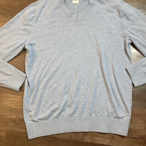 Suéter Gap Para Hombres Azul Claro Cuello en V Pullover Preppy Informal Oficina Exterior - Imagen 6 de 11