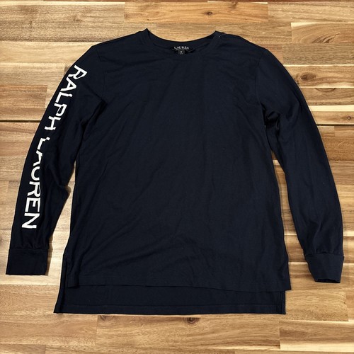 Lauren Ralph Lauren Black Label Langarm Rundhals Baumwolle T-Shirt Gr. M