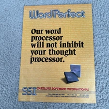 1983 WordPerfect SSI Will Not Inhibit Your Thought Processor Vintage Ad Tech