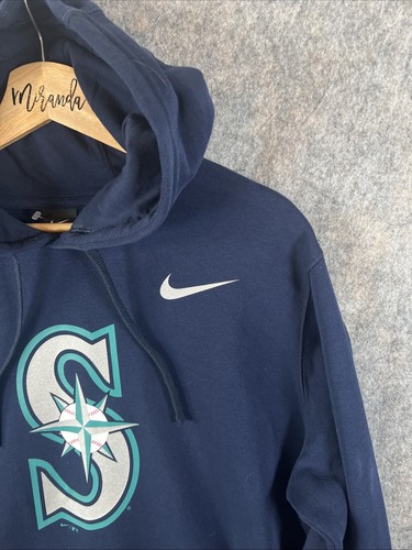 Nike Seattle Mariners Felpa da Baseball con Cappuccio Uomo Taglia Large Blu MLB - Foto 5 di 11