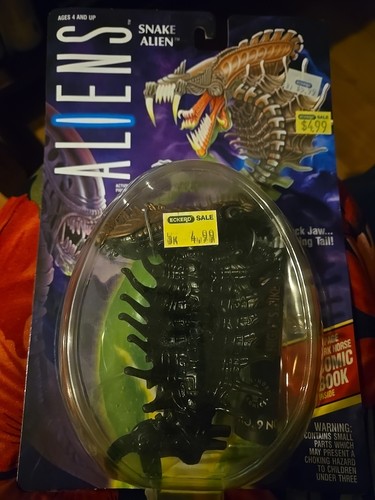 Vintage Kenner Aliens Snake Alien Figur, neu - ungeöffnet, mit Comic