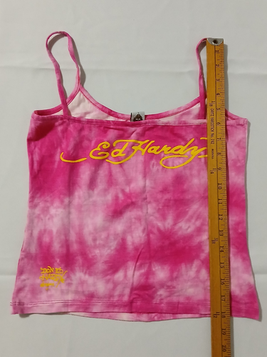 Vintage Ed Hardy Love Kills Pink Tank Top Girl L Youth Never worn Made Portugal - Bild 2 von 6