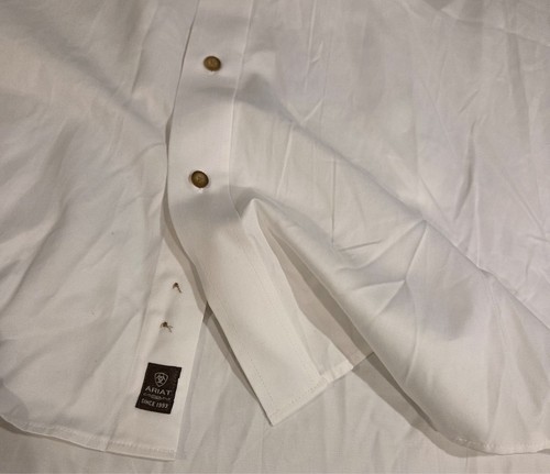 Neu! Ariat Herren Solid Twill Classic Fit Hemd Weiß Größe XL - Tall - Bild 8 von 17