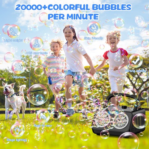 Soplador de burbujas automático de actualización de máquina de burbujas con 2 ventiladores, 20000+ burbujas Pe... - Imagen 5 de 9
