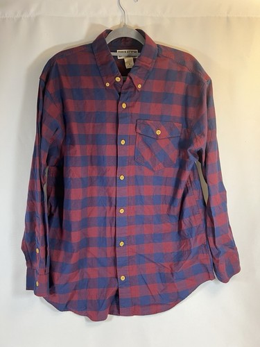 Camisa de franela para hombre Duluth Trading Co roja azul botón a cuadros 100 % algodón talla M - Imagen 8 de 8
