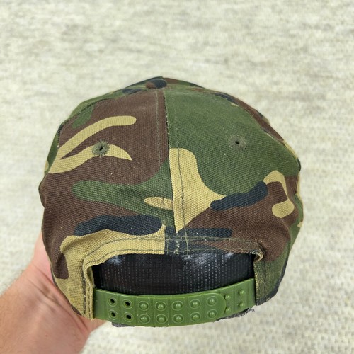 Vintage Camo Trucker Hat Cap Snapback Rope Army Military War 80s 90s Green Mens - Picture 4 of 11
