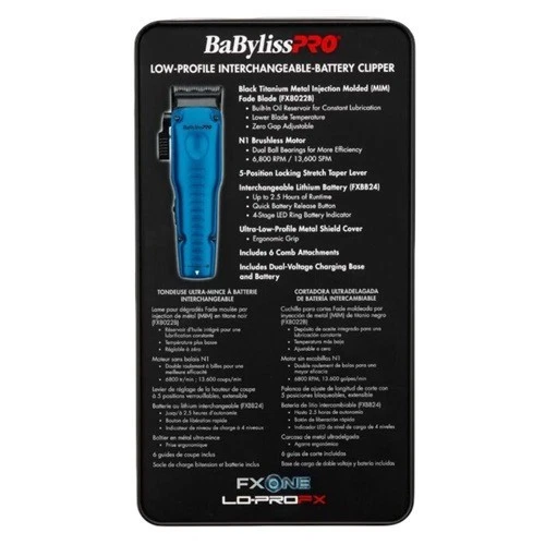 Cortador sem fio BaByliss PRO FXONE Lo-ProFX azul e preto #FX829BL - Imagem 2 de 4