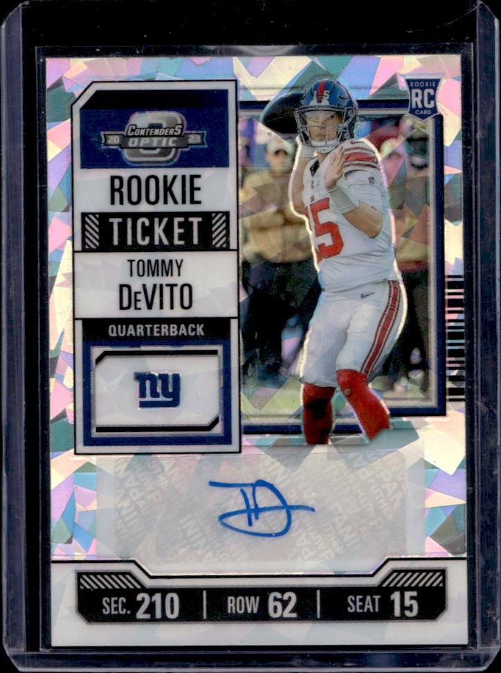 2023 Contenders Optic Tommy DeVito RC Cracked Ice Auto Rookie Ticket #14/22
