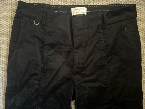 Anthropologie The Essential Slim size 2 Velvet Trousers PANTS Black - Picture 2 of 14