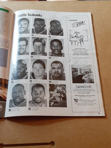 Autographed NFL 1991 Game Day Program SEATTLE SEAHAWKS vs. SAN FRANCISCO 49ERS - Picture 7 of 16