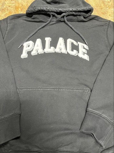 Palace Felpa con Cappuccio Nera M Streetwear Casual Logo Pullover Usato - Foto 2 di 6