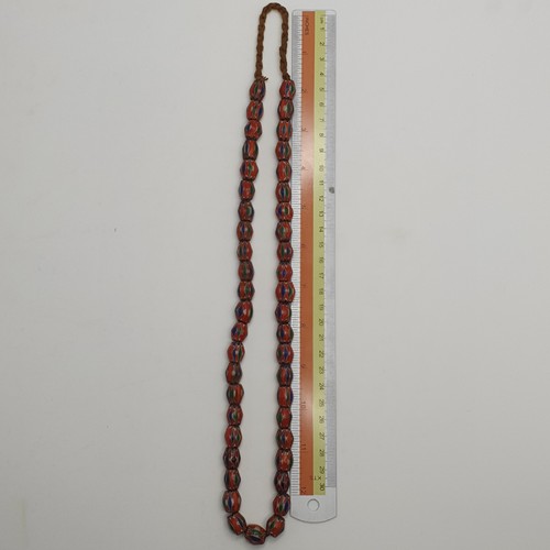 Antique Style Venetian Chevron Beads Strand Colorful Glass Beads Strand Necklace - Picture 11 of 15