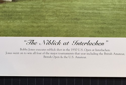 Bobby Jones 1930 US Open Interlachen Golf Club Alan Zuniga Lithograph Litho - Picture 2 of 14