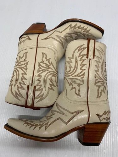 Lucchese Boots Western L701952F White Leather 8 Women's - Picture 7 of 10