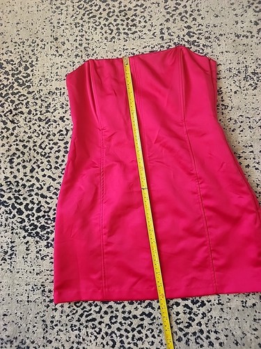 Women's Zara Mini Dress Strapless hot pink Satin Corset Dress SZ M - Picture 4 of 10