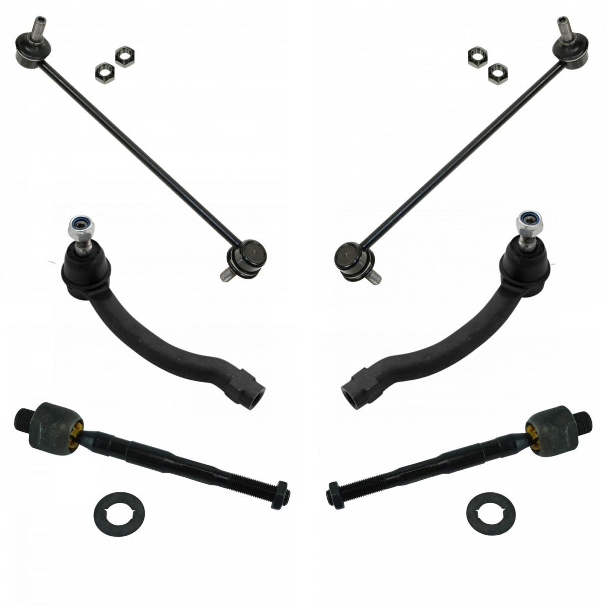 6 Piece Kit Inner Outer Tie Rod End Sway Bar Link LH RH Set for Pilot New