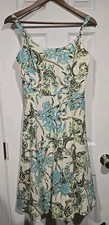 Ann Taylor Loft 0 A-line Floral Sleeveless Dress Cotton Beach Vacation Knee