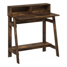 Pemberly Row Contemporary A-frame Computer Desk in Amber Pine
