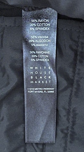 WHITE HOUSE BLACK MARKET Pants Women's 6 Black The Slim Crop Pockets Stretch EUC - Picture 12 of 23