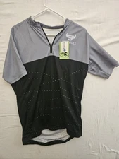 Nine Bull Cycling Jersey Mens Gray Sz XL Polyester Short Sleeve Pull Over New