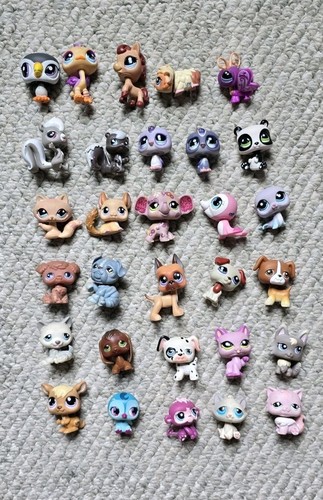 LOT OF 30 Littlest Pet Shop LPS Mixed Figures Cats Dogs Skunks Birds Elephant