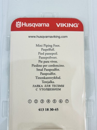 Viking Husqvarna Mini-Piping Foot GROUPS 1-7. Part # 413183045 - Picture 2 of 4