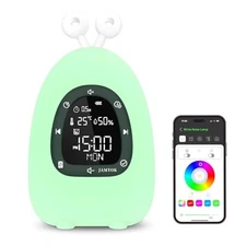 Sunrise Alarm Clock Wake Up Light, White Noise Sound Machine with Small Green