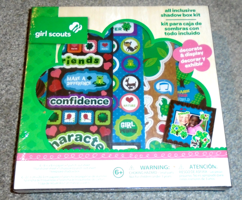 Colorbok Girl Scouts 8"x8" Shadow Box Kit Shadowbox Stickers Paper Frame 69811 - 第 1/4 張圖片