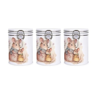 Maus & Mama Heißgetränke Kanister Set - Tee, Kaffee & Zucker Aufbewahrung Geschenk Dosen
