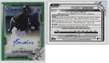 2021 Bowman Mega Box Chrome Mojo Green Refractor /99 Yolbert Sanchez Auto