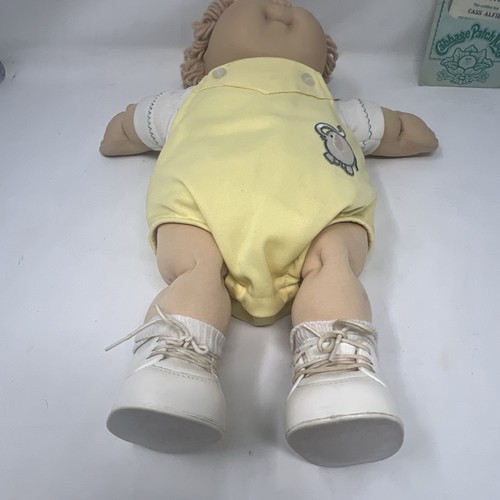 Vintage Kohl Patch Kind Junge Rarität Schleife Weizenhaar blaue Augen Kopf Form Geburt Zertifikat - Bild 3 von 14