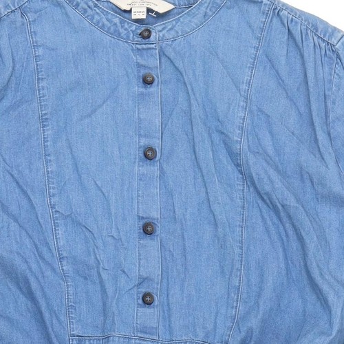 French Connection Women’s Blue Cotton Shirt Dress Size 14 Knee Length - Picture 7 of 12