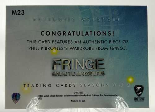 Armario Auténtico Phillip Broyles 2013 Fringe Temporadas 3 y 4 M23 Cryptozoic - Imagen 2 de 2