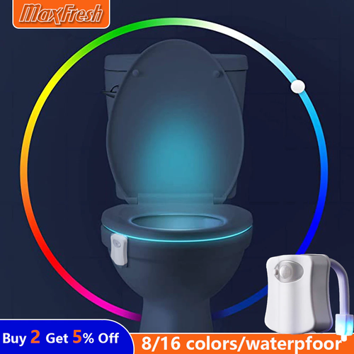 Toilettenleuchte LED Nachtlicht Bewegung Wasserdicht Toilettenlampe Nachtlicht 16 Farben